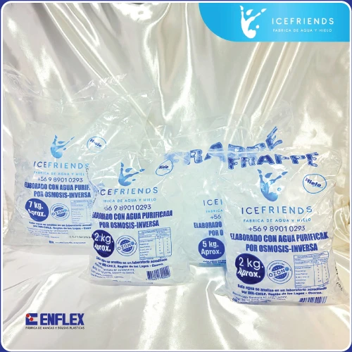 COTIZA GRATIS- Bolsas personalizadas para envasar hielo.