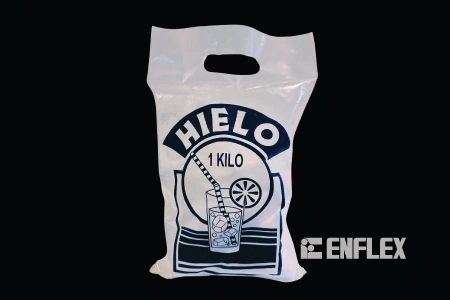 Imagen de previsualización de Bolsas para hielo con manilla 1 Kg - Enflex, Fábrica de bolsas plásticas