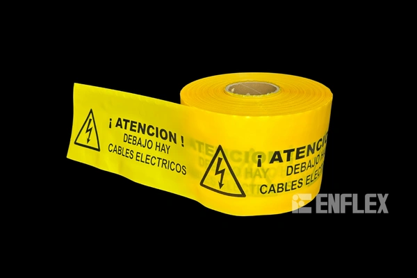 Cinta de peligro - Cables Eléctricos Subterráneos - Enflex, Fábrica de bolsas plásticas
