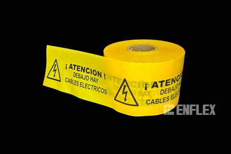 Imagen de previsualización de Cinta de peligro - Cables Eléctricos Subterráneos - Enflex, Fábrica de bolsas plásticas